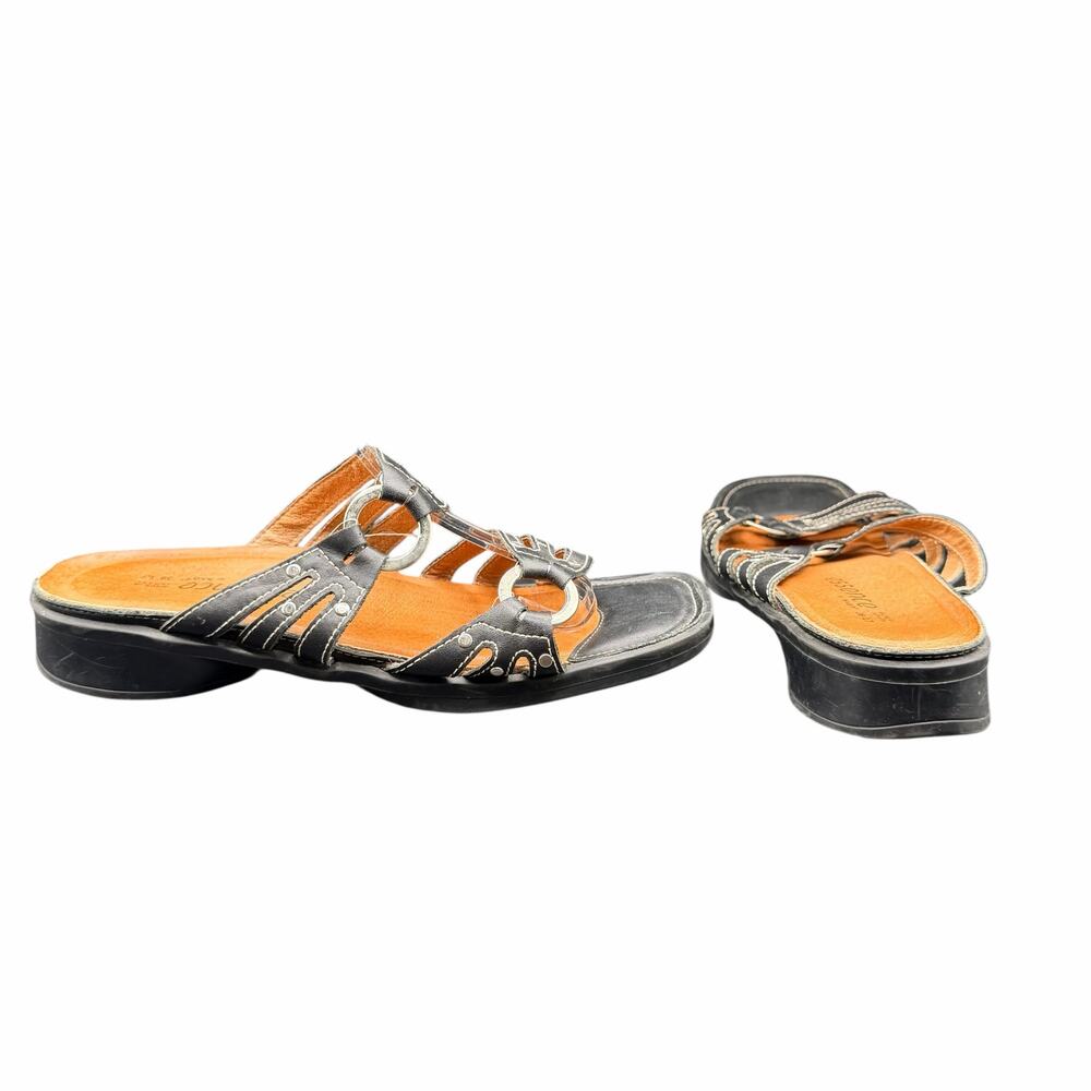 Naot Essence Black Leather Slide Sandals EU 38 US 7 Comfort
